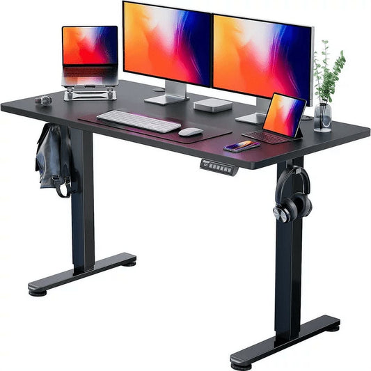 Electric Standing Desk, 48 x 24 inch Height Adjustable Stand up Desk with Memory Preset, Sit Stand Home Office Desk, Blak