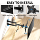 MountFTV Full Motion TV Wall Mount Bracket 360°Rotation for 13-42 inch Flat Curved Screen TVs & Monitors, Max 200x200mm, Holds up to 44 lbs