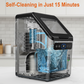 Philergo Nugget Ice Makers Countertop, 44lbs/24H with Self-Cleaning Function and Timer, Ice Maker Machine with Basket/Scoop for Home/Kitchen/Office, Stainless Steel