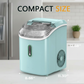 Philergo Nugget Ice Maker Countertop, 35lbs/Per Day, Self-Cleaning Sonic Ice Maker with Ice Scoop and Basket, Portable Chewable Pellet Ice for Home/Party/RV/Camping, Stainless Steels,Green
