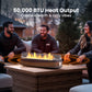 28" Portable Propane Fire Pit, 50000 BTU Outdoor Tabletop Firepit with Glass Wind Guard & Beads, Lightweight Stainless Steel Firepit for Patio, Deck, Camping, Backyard