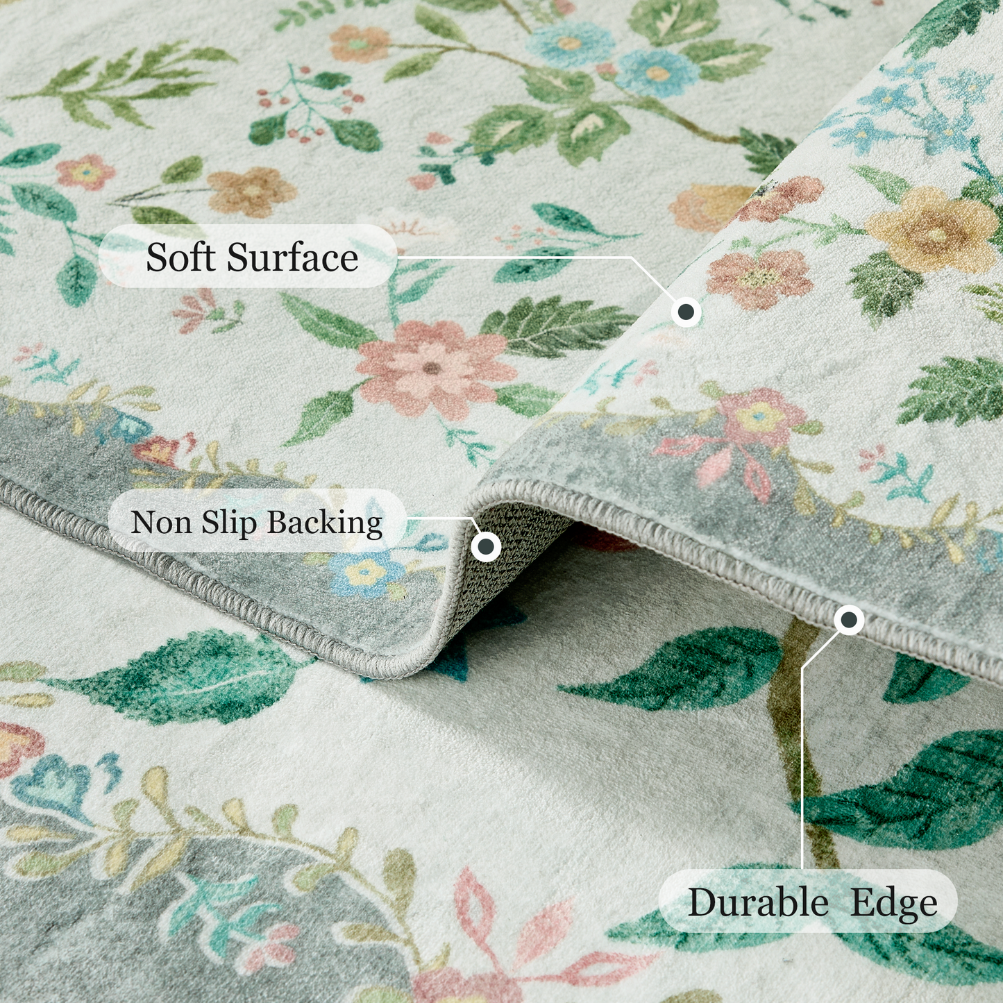 6'x9' Boho Area Rugs for Living Room, Machine Washable Area Rug with Non-Slip Backing, Stain Resistant Non-Shed Carpet for Bedroom, Dining Room, Dorm, Office