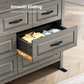 Farmhouse 7 Drawer Double Dresser for Bedroom, 47.2"W Contemporary Wood Chest of Drawer Storage Cabinet for Living Room, Hallway, Entryway, Nursery Room, Gray