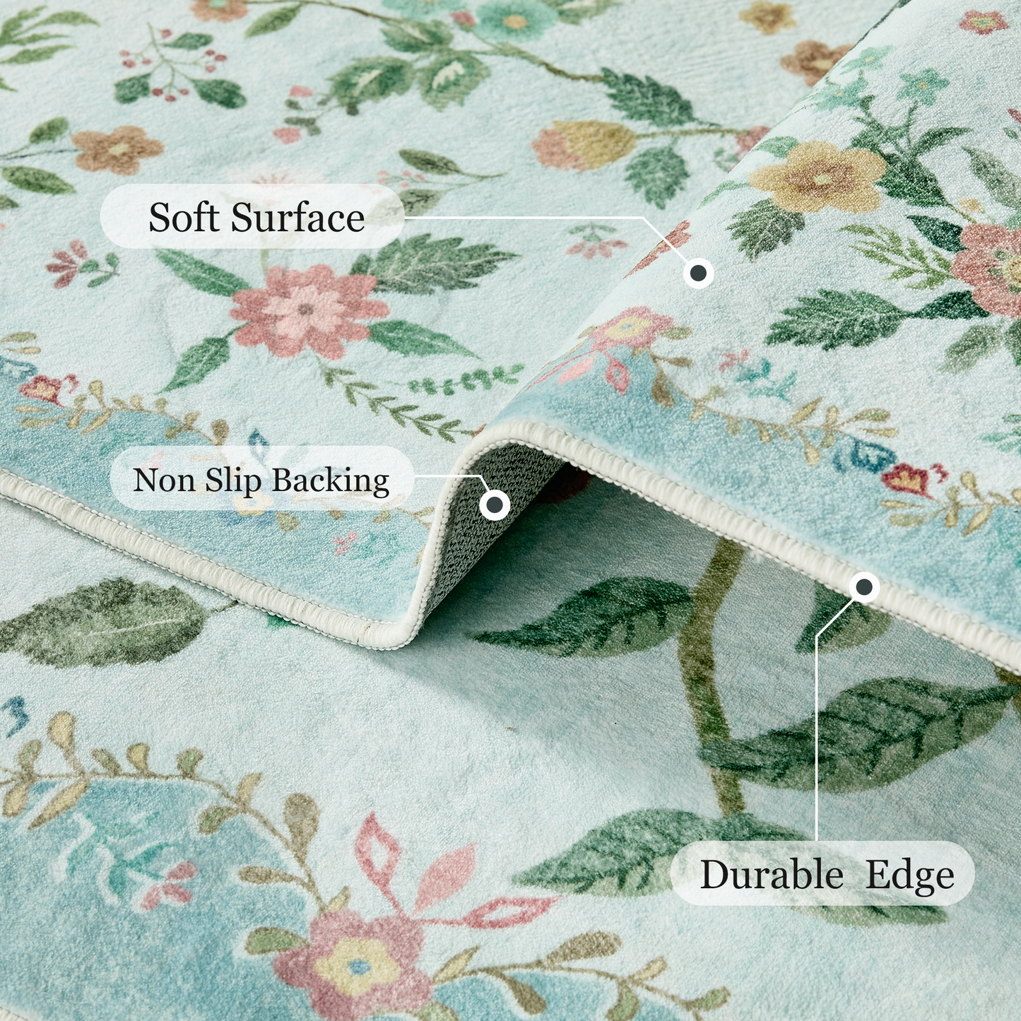 6'x9' Boho Area Rugs for Living Room, Machine Washable Area Rug with Non-Slip Backing, Stain Resistant Non-Shed Carpet for Bedroom, Dining Room, Dorm, Office