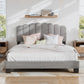 CHITOOMA Full Size Bed Frame with Adjustable Headboard, Grey Linen Upholstered Platform Bed Frame Full No Box Spring Needed, Noise-Free, Heavy Duty
