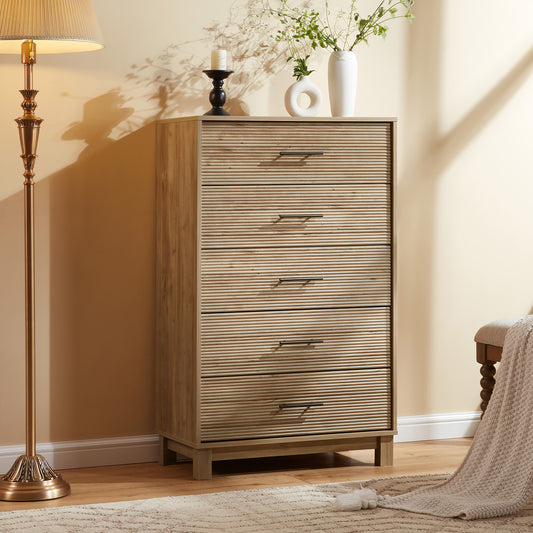 CHITOOMA 5 Drawer Dresser for Bedroom Modern Storage Tower for Closet, Hallway, Entryway, Nursery Room