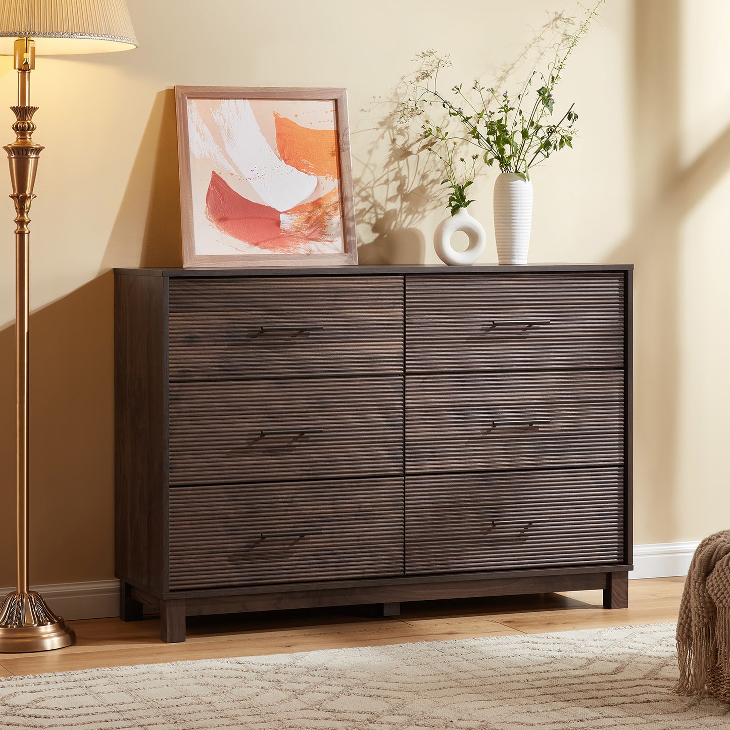 CHITOOMA 6 Drawer Dresser for Bedroom Modern Storage Tower for Closet, Hallway, Entryway, Nursery Room