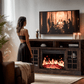 Electric Fireplace TV Stand for 75″ TVs Fireplace Entertainment Center TV Console Table with 23″ Fireplace, Holds up to 200 lbs