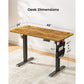 CHITOOMA 48" x 24" Electric Standing Desk, Adjustable Height Sit to Stand Desk with 4 Memory Pre-Set, Storage Bag, Headphone Hook for Home Office, Rustic Brown