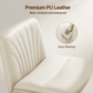 PU Armless Office Desk Chair with Wheels,PU Leather Cross Legged Wide Chair,Mid Back Adjustable Swivel Computer Task Chairs Vanity Chair for Home,Office(Beige) - Walmart.com