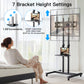 Modern Rolling Floor TV Stand Mobile Tilting TV Cart Floor TV Stand with Shelf for 32-75 inch Flat Panel TVs,Max 600x400mm
