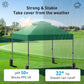 CHITOOMA 10 x 10ft Pop up Canopy Tent, Instant Outdoor Shelter Easy Portable Straight Leg Canopy Tent, Green