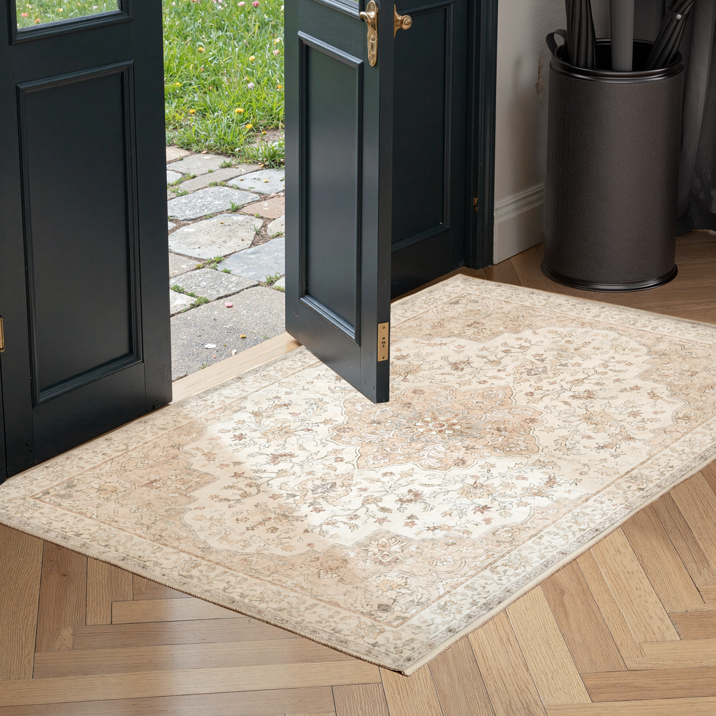 2'x3' Boho Runner Rug for Hallway, Machine Washable Stain Resistant Non-Shed Carpet, Runner Rug with Non-Slip Backing for Kitchen, Entryway, Bedroom, Laundry, Bathroom