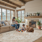 9'x12' Boho Area Rugs for Living Room, Machine Washable Area Rug with Non-Slip Backing, Stain Resistant Non-Shed Carpet for Bedroom, Dining Room, Dorm, Office