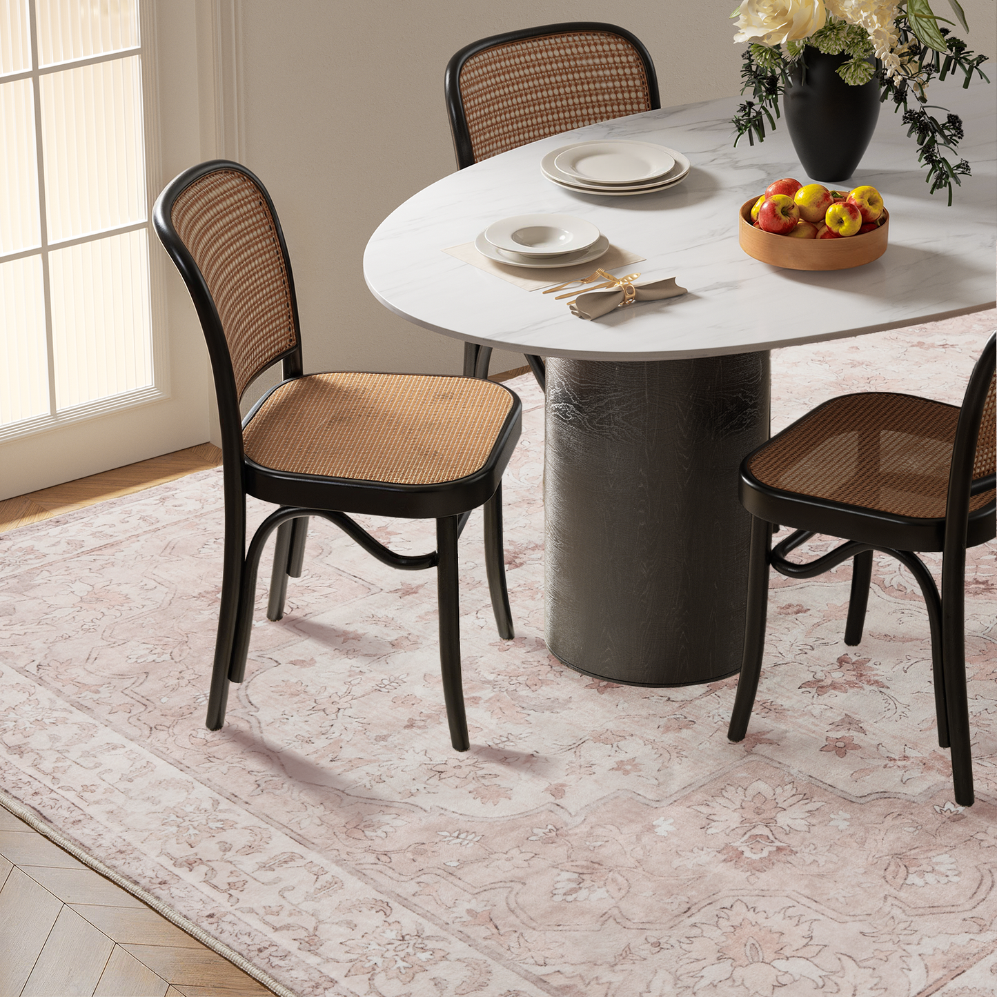 5'x7' Machine-washable Area Rugs for Living Room, Stain Resistant Non-Shed Carpet, Boho Area Rugs with Non-Slip Backing for Bedroom, Dining Room, Dorm, Office