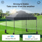 CHITOOMA 10 x 10ft Pop up Canopy Tent, Instant Outdoor Shelter Easy Portable Straight Leg Canopy Tent, Dark Gray