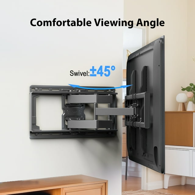 MountFTV Full Motion TV Wall Mount Bracket for 42-85 inches LED LCD OLED TVs,Max 600 x 400mm, Holds up to 132lbs