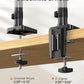 Triple Monitor Desk Mount Stand, Adjustable Gas Spring Arm Mount for 13 to 27 inch Computer Screens, Heavy-Duty VESA Compatible Triple Monitor Stand with USB, Each Arm Supports up to 17.6 lbs