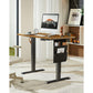 CHITOOMA 40" x 24" Electric Standing Desk, Adjustable Height Sit to Stand Desk with 4 Memory Pre-Set, Storage Bag, Headphone Hook for Home Office, Rustic Brown
