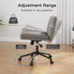 PU Armless Office Desk Chair with Wheels,PU Leather Cross Legged Wide Chair,Mid Back Adjustable Swivel Computer Task Chairs Vanity Chair for Home,Office(Gray) - Walmart.com