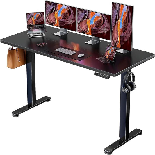 63 x 28 Inches Height Adjustable Electric Standing Desk, Sit Stand up Desk with 4 Memory PreSetting, Black