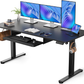 63" x 28" Large Electric Standing Desk with Keyboard Tray and 4 Memory Pre-set, Adjustable Height Sit Stand Up Computer Desk, Black