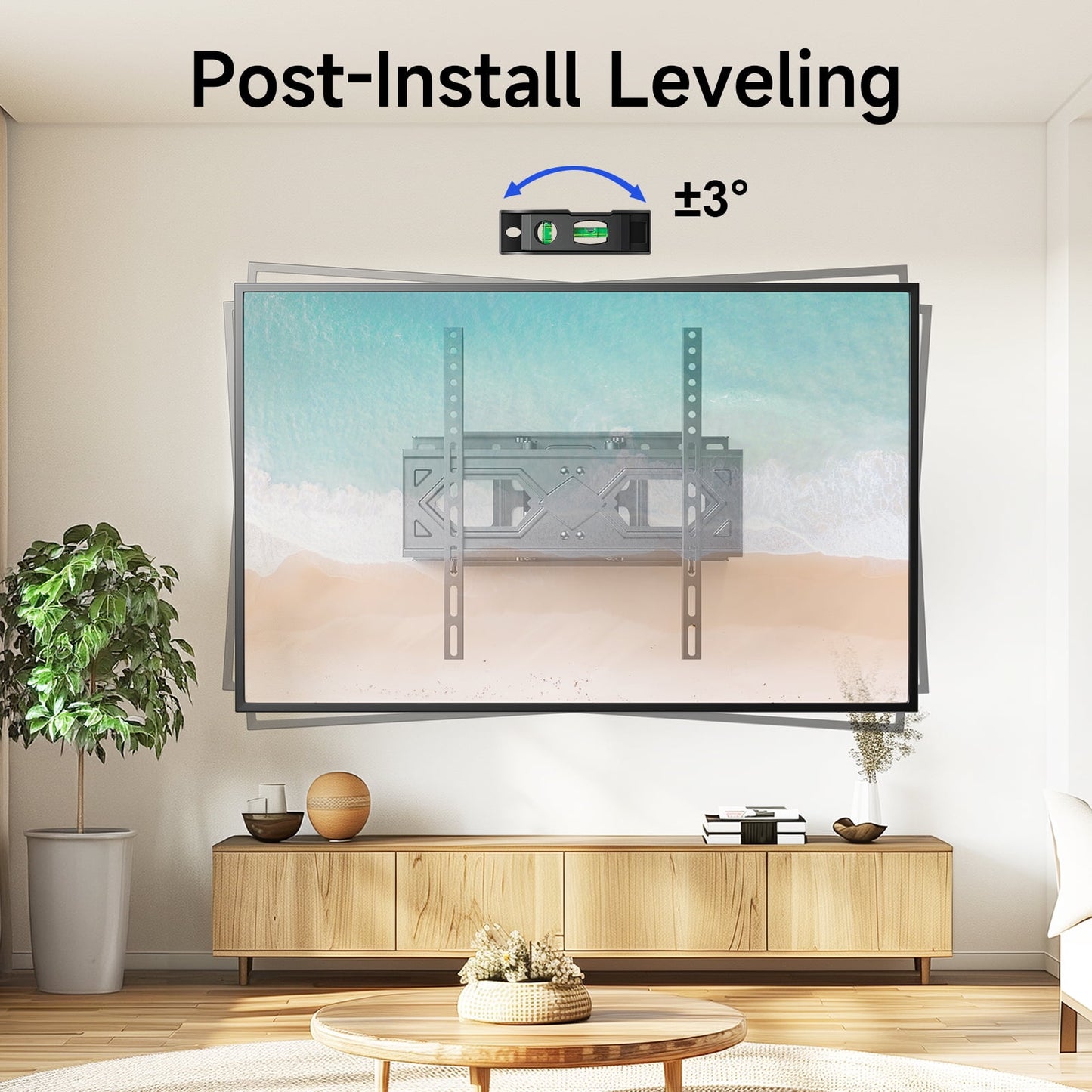 Full Motion Articulating TV Wall Mount Swivel Tilting Bracket Fit for 26-65 In Flat & Curved TVs