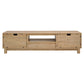 Mid-Century Modern TV Stand for 65″ TVs, Wood TV Console with Reeded 2-Door for Living Room, Nature