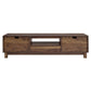 Mid-Century Modern TV Stand for 65″ TVs, Wood TV Console with Reeded 2-Door for Living Room, Brown