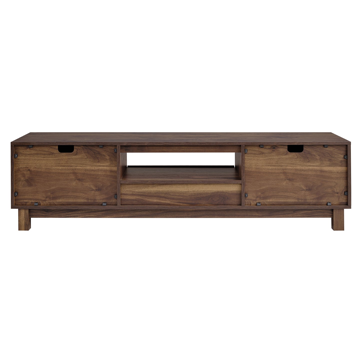 Mid-Century Modern TV Stand for 65″ TVs, Wood TV Console with Reeded 2-Door for Living Room, Brown