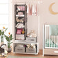 6-Shelf Hanging Closet Organizer with 3 Removable Drawers & Side Pockets Hanging Shelf Organizer for Closet, 11.4''W x 12''D x 43.3''H