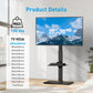 MountFTV TV Stand Rolling, TV Cart Floor Stand Height Adjustable for 30-75 inch Curved TVs Monitors, Display Trolley Loading, Hold Up to 110 lbs