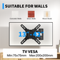 MountFTV Full Motion TV Wall Mount Bracket 360°Rotation for 13-42 inch Flat Curved Screen TVs & Monitors, Max 200x200mm, Holds up to 44 lbs