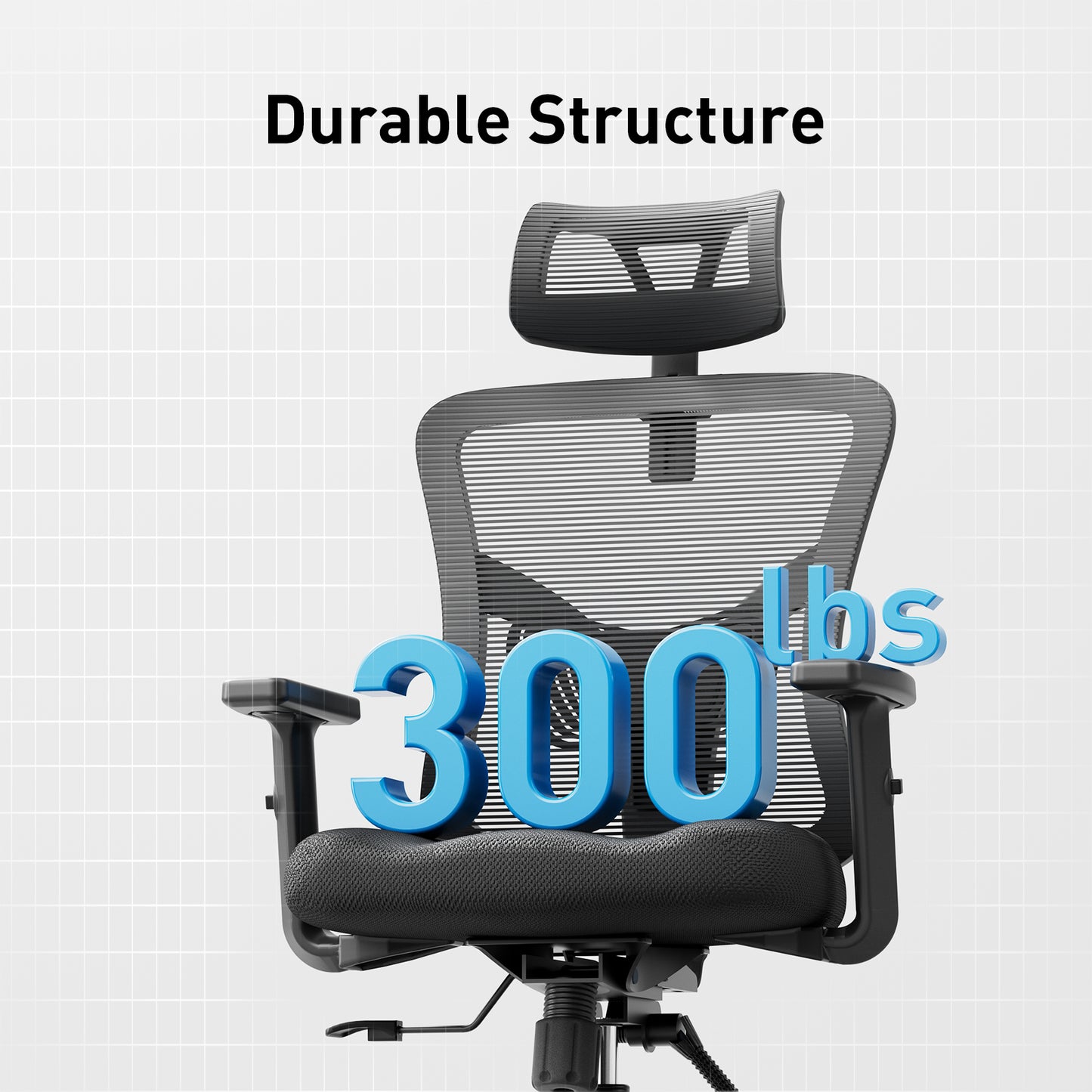Kyspho Ergonomic Office Chair with Padded Lumbar Support, 2D Headrest, Adjustable Armrests, Upgraded Contoured Seat Cushion, 130° Rocking Tilt, Computer Chair for Home Office
