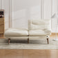 CHITOOMA 66'' Futon Sofa Bed, White Corduroy Memory Foam Futon Sleeper Sofa Loveseat Convertible Couch Bed for Small Compact Living Spaces,Apartment