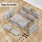 CHITOOMA 60'' Pull Out Sofa Bed Convertible Sleeper Couch with Charging Port, Upholstered Sectional Sofa with 2 Pillows, Reclining Sofas for Living Room, Beige