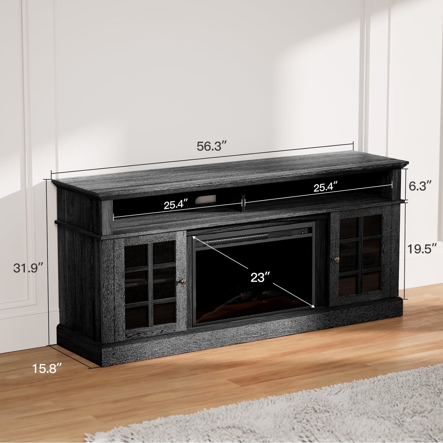 Electric Fireplace TV Stand for 70″ TVs with remote control Fireplace Entertainment Center TV Console Table with 23″ Fireplace, Holds up to 200 lbs - Walmart.com