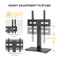 MountFTV Modern Black Universal Table Top Swivel TV Stand TV Mount Glass Base for 32-65 inch LCD LED TVs, up to 35° Swivel, Alloy Steel