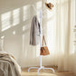 CHITOOMA 14 Hooks Coat Rack Stand Metal Storage Rack Floor Hat Clothing Display Stand, White