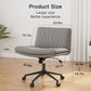 PU Armless Office Desk Chair with Wheels,PU Leather Cross Legged Wide Chair,Mid Back Adjustable Swivel Computer Task Chairs Vanity Chair for Home,Office(Gray) - Walmart.com