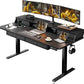 Kyspho 63″ x 30″ Standing Desk with Drawers, Electric Height Adjustable Sit Stand Desk with Storage Shelf, 4 Memory Preset Computer Desk with Cable Management Tray for Home Office, Black