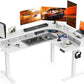 Kyspho 65'' L Shaped Standing Desk, Electric Height Adjustable Corner Computer Desk with 3 Drawers & 2 Cable Management Trays, Sit Stand Up Desk for Gaming Home Office, White