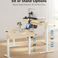 Kyspho 65″ L-Shaped Standing Desk, Electric Height Adjustable Corner Computer Desk with Power Outlets & LED Strip, Sit Stand Up Desk with with 3 Drawers for Home Office, Oak