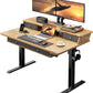Kyspho 48″ x 30″ Standing Desk with Drawers, Electric Height Adjustable Sit Stand Desk with Storage Shelf, 4 Memory Preset Computer Desk with Cable Management Tray for Home Office, Brown