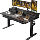 Kyspho 55″ x 30″ Standing Desk with Drawers, Electric Height Adjustable Sit Stand Desk with Storage Shelf, 4 Memory Preset Computer Desk with Cable Management Tray for Home Office, Black