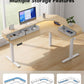 Kyspho 65″ L-Shaped Standing Desk, Electric Height Adjustable Corner Computer Desk with Power Outlets & LED Strip, Sit Stand Up Desk with with 3 Drawers for Home Office, Oak