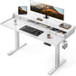 CHITOOMA 55″ x 28″ Electric Standing Desk with Drawers, Height Adjustable Gaming Desk with Monitor Stand & Storage Shelf, 4 Preset Heights for Home Office, White