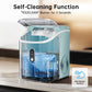 Nugget Ice Maker Countertop ,Pebble Ice Maker Machine with Self-Cleaning Function, 33lbs/24H with Ice Scoop and Basket for Home/Kitchen/Office, Light Blue