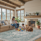 8'x10' Boho Area Rugs for Living Room, Machine Washable Area Rug with Non-Slip Backing, Stain Resistant Non-Shed Carpet for Bedroom, Dining Room, Dorm, Office