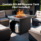 28" Propane Fire Pit Table with Lid and Rock, 60,000 BTU Gas Fire Pit for Outside Patio Garden Party